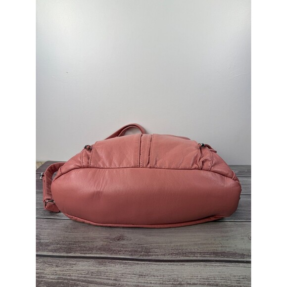 Pink and Silver Slouchy Shoulder Bag with Tassels - Picture 4 of 16